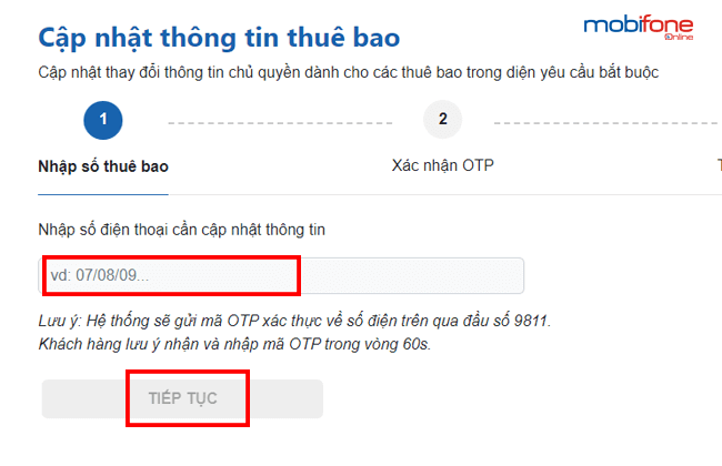 cach cap nhat thong tin thue bao mobifone khi đang o nuoc ngoài