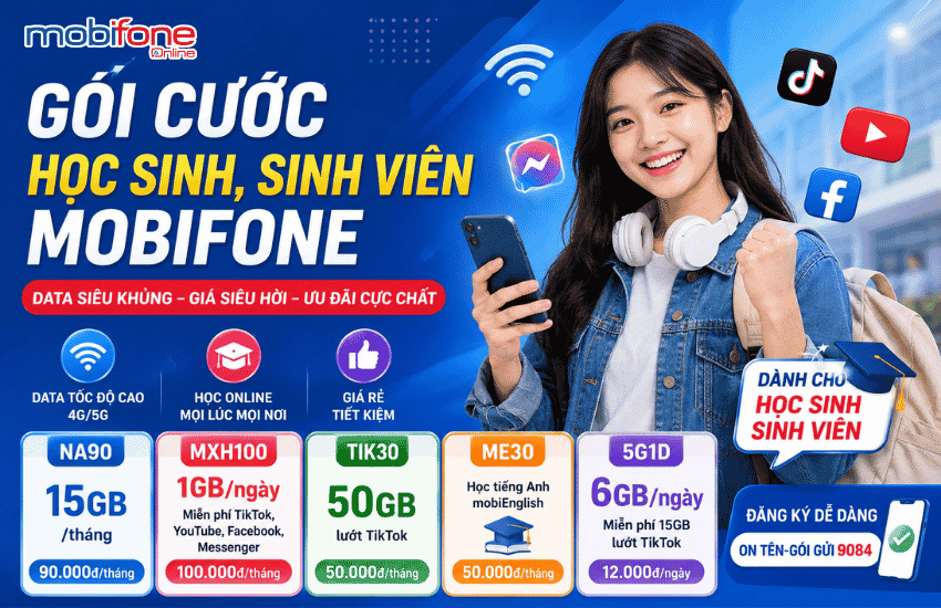goi 4g sinh vien mobifone