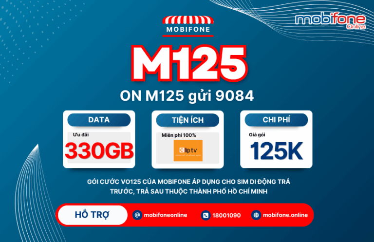 Gói MobiFone M125 siêu khủng 330GB cho sim Tp. Hồ Chí Minh