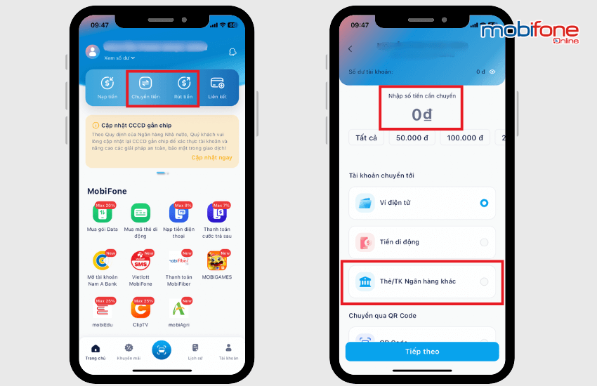 rut tien di dong qua mobifone money