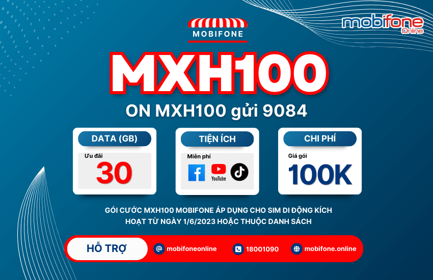 goi cuoc mxh100 mobifone