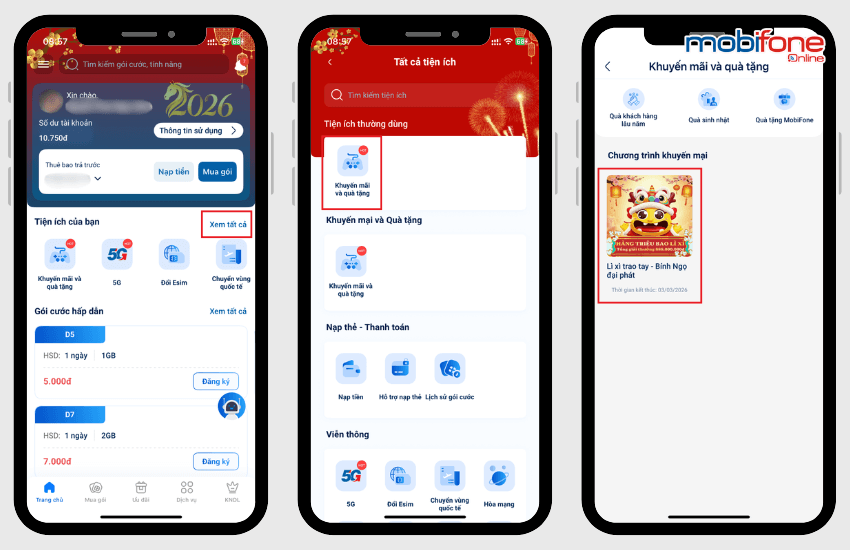 tham gia li xi trao tay mobifone